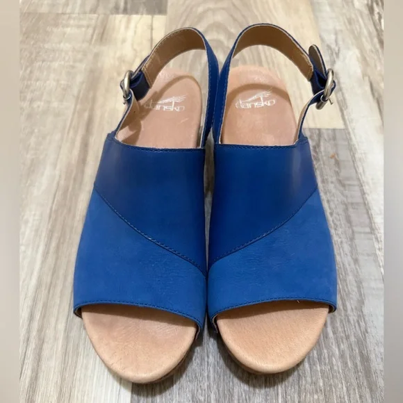 Dansko Shoes Dansko Womens Madalyn Heel Sandal Blue Size 39 Eu